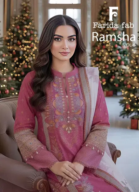 Ramsha Vol 6 By Farida Fab Pure Cotton Pakistani Salwar Kameez Wholesale In India